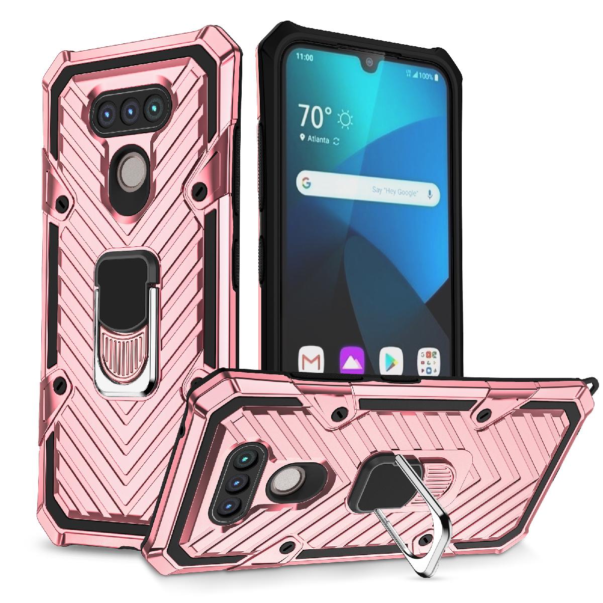 Case Kickstand Anti-Shock And Anti Falling LG HARMONY 4 Rose Gold Color