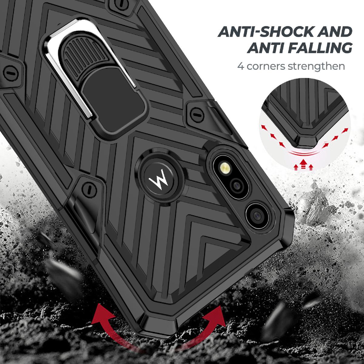 Case Kickstand Anti-Shock And Anti Falling Motorola E7 Black Color
