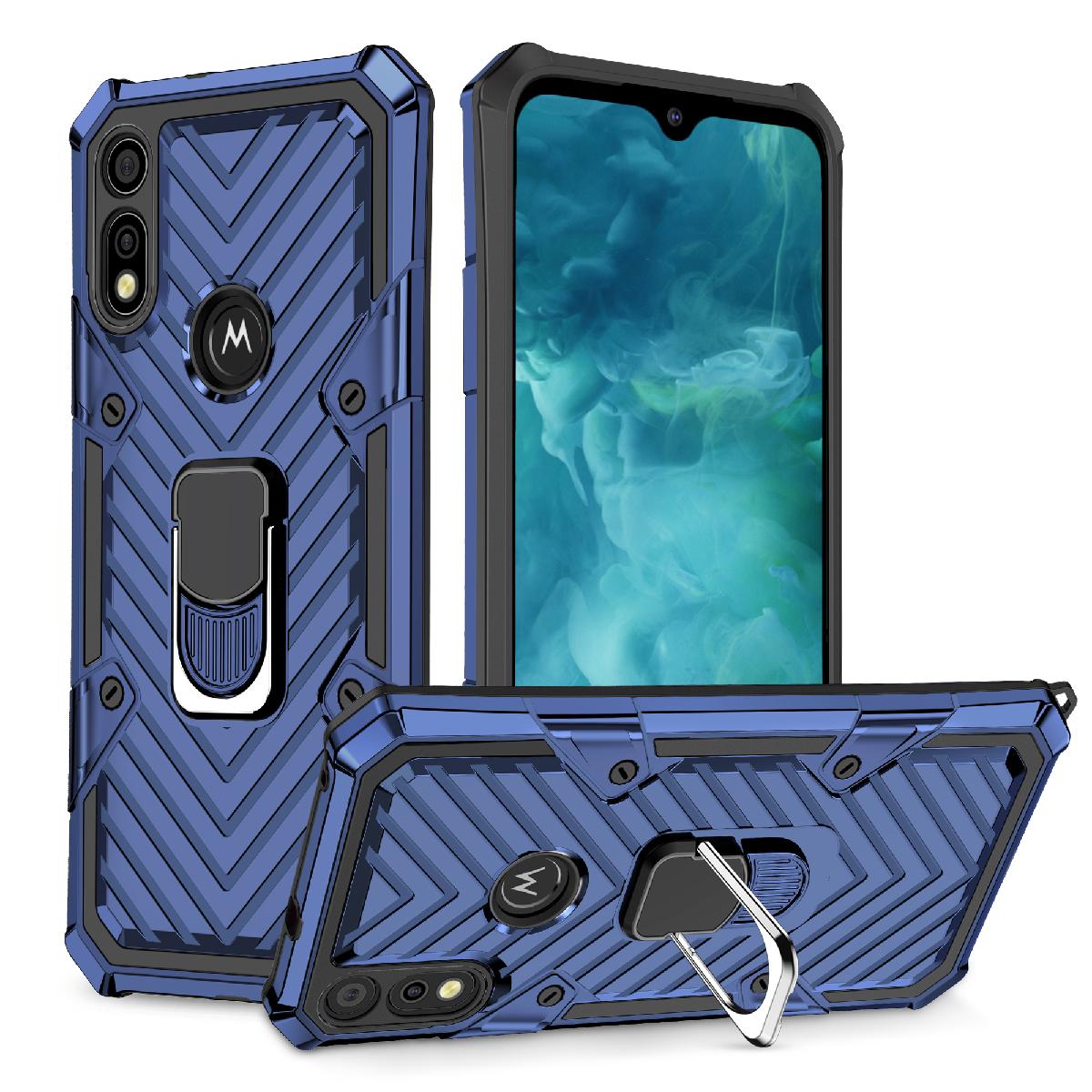 Case Kickstand Anti-Shock And Anti Falling Motorola E7 Blue Color