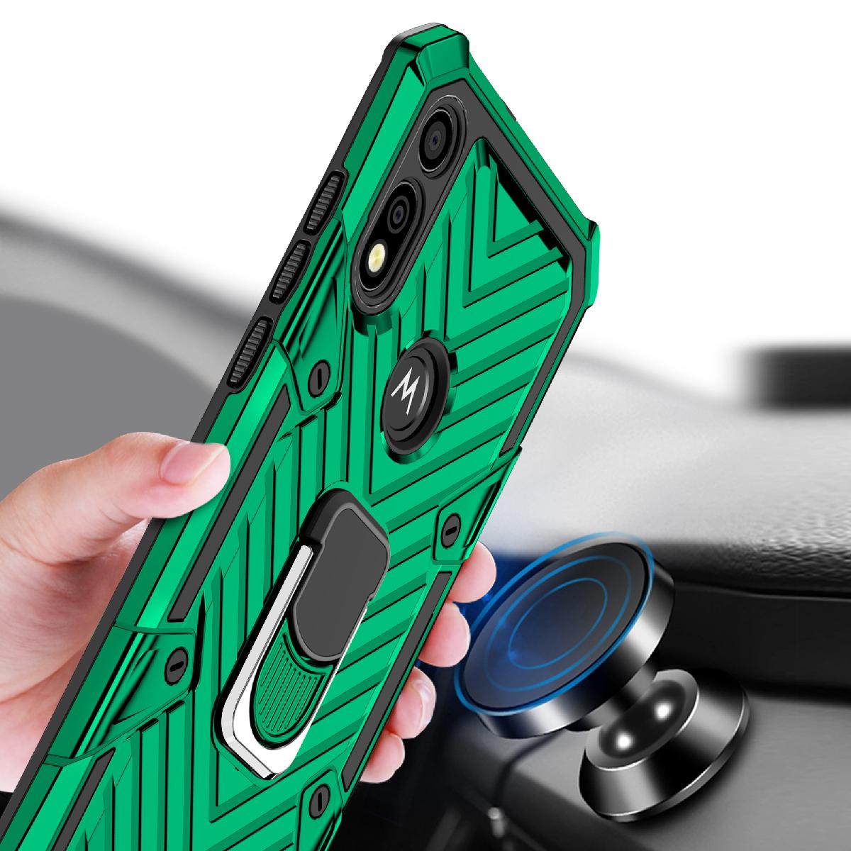 Case Kickstand Anti-Shock And Anti Falling Motorola E7 Green Color