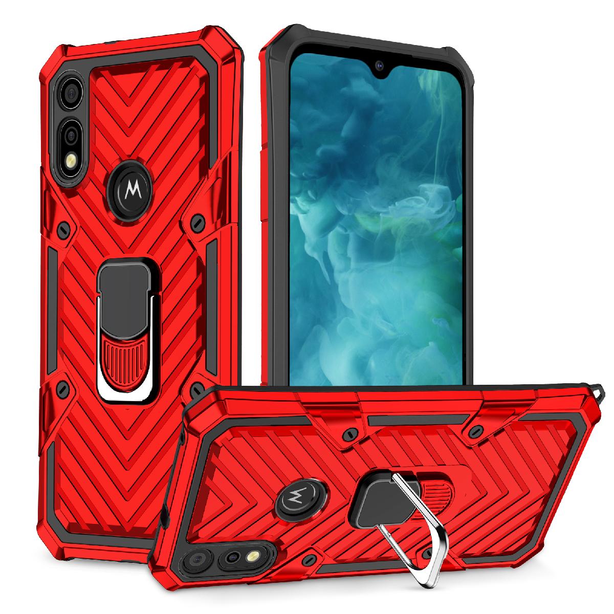 Case Kickstand Anti-Shock And Anti Falling Motorola E7 Red Color