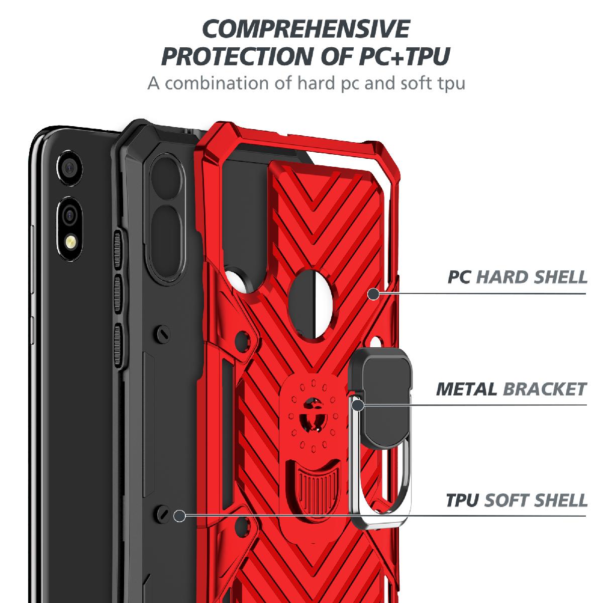Case Kickstand Anti-Shock And Anti Falling Motorola E7 Red Color