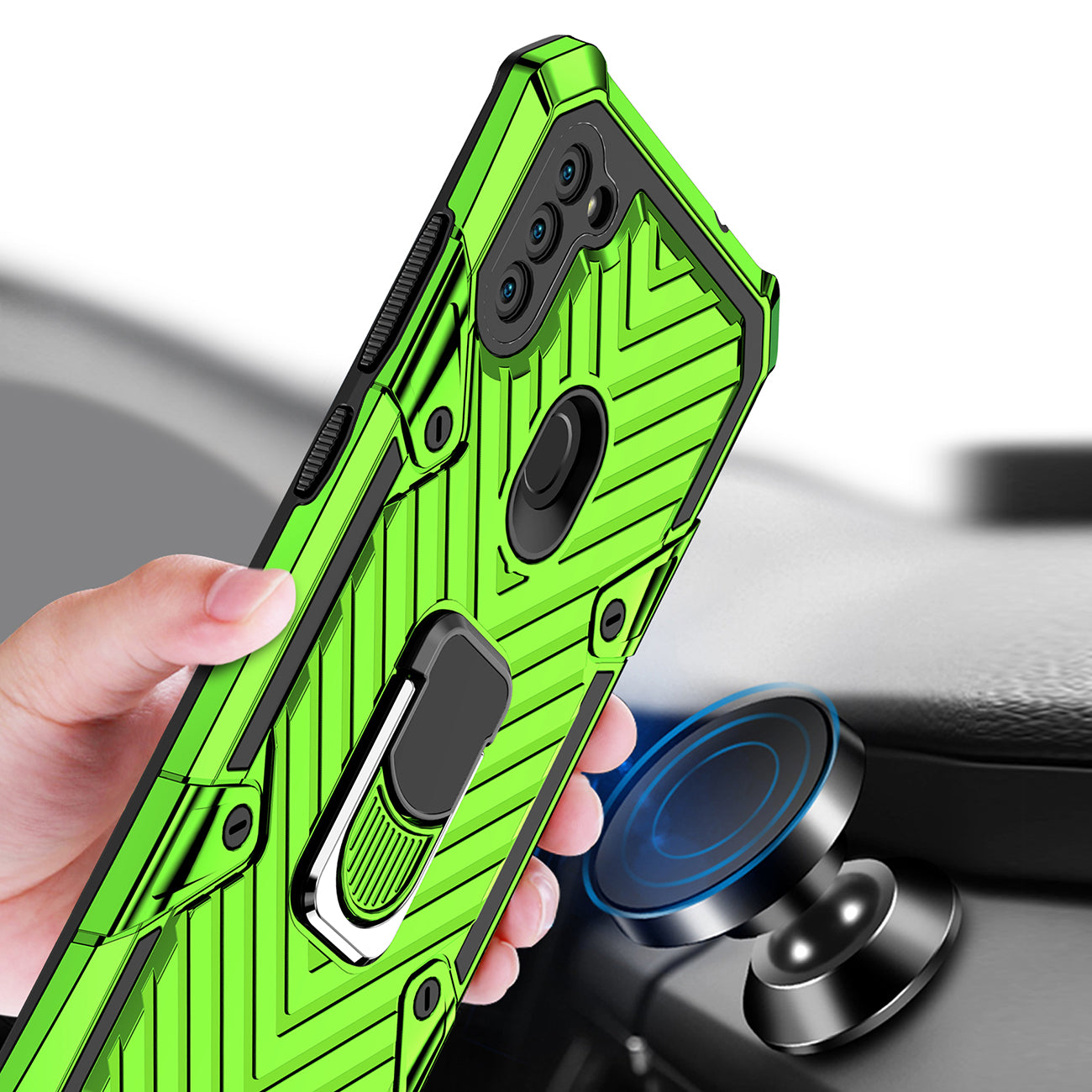 Kickstand Anti-Shock And Anti Falling Case for SAMSUNG GALAXY A11 In Green