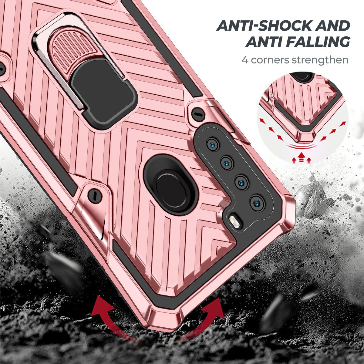 Kickstand Anti-Shock And Anti Falling Case for SAMSUNG GALAXY A21 In Rose Gold