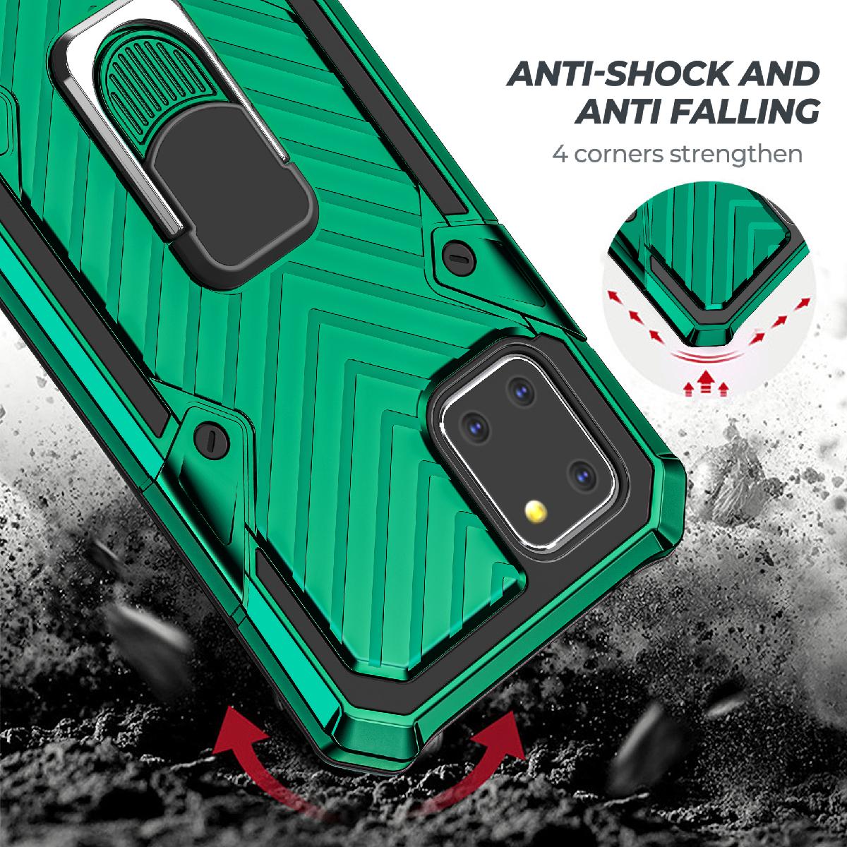 Reiko Kickstand Anti-Shock And Anti Falling Case for SAMSUNG GALAXY A81 In Green