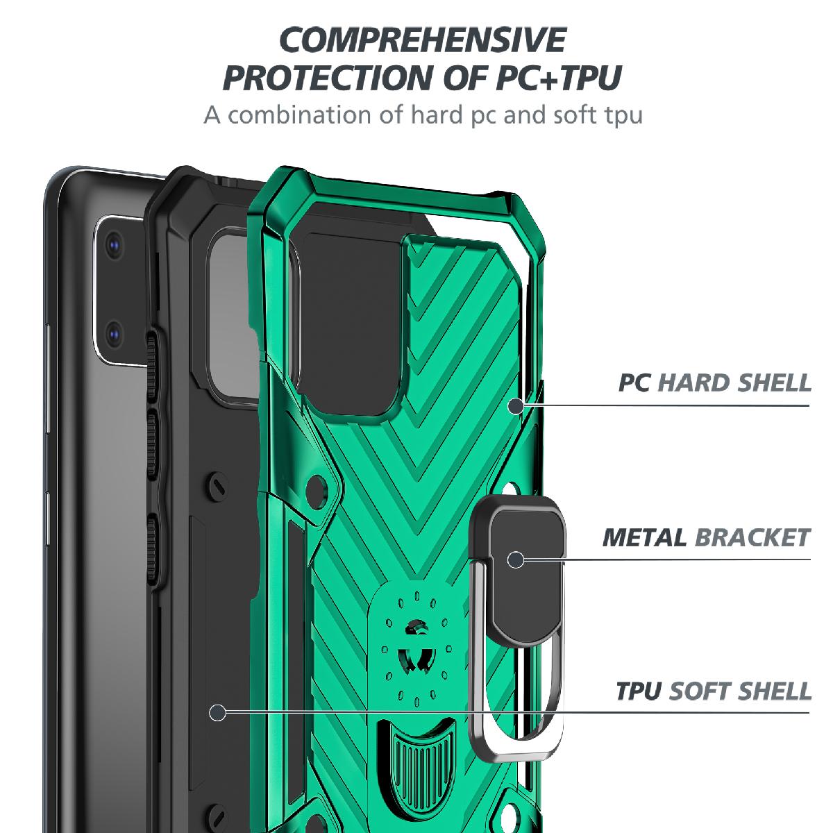 Reiko Kickstand Anti-Shock And Anti Falling Case for SAMSUNG GALAXY A81 In Green