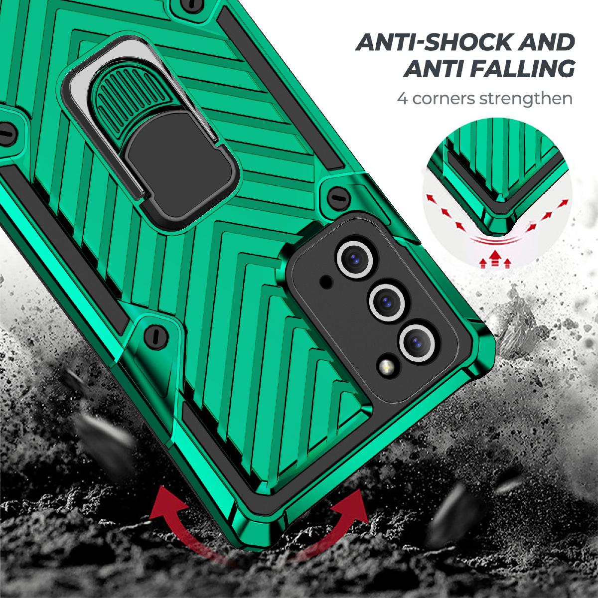 Reiko Kickstand Anti-Shock And Anti Falling Case for SAMSUNG GALAXY NOTE 20 ULTRA In Green