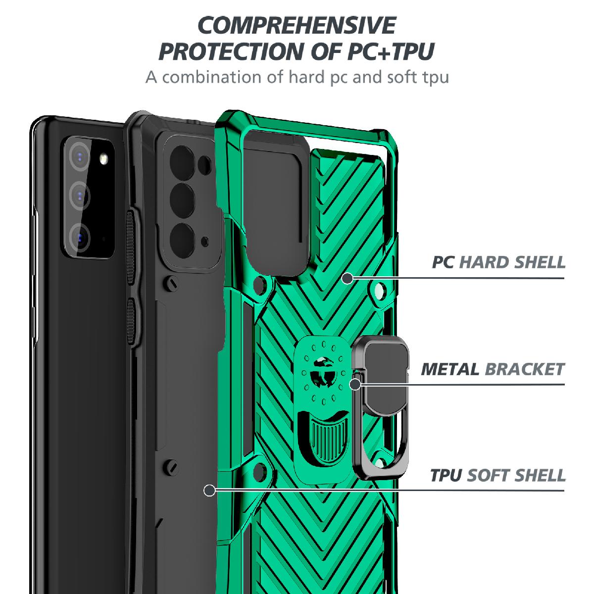 Reiko Kickstand Anti-Shock And Anti Falling Case for SAMSUNG GALAXY NOTE 20 ULTRA In Green