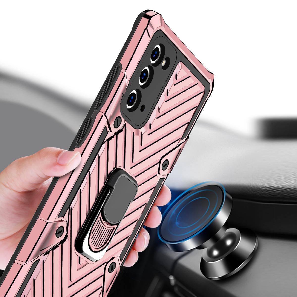 Reiko Kickstand Anti-Shock And Anti Falling Case for SAMSUNG GALAXY NOTE 20 ULTRA In Rose Gold