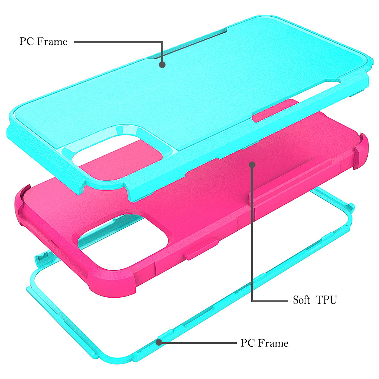 Case Hybrid Heavy Duty Defender Rugged Armor 3 in 1 Apple iPhone 11 Pro Max Green Color