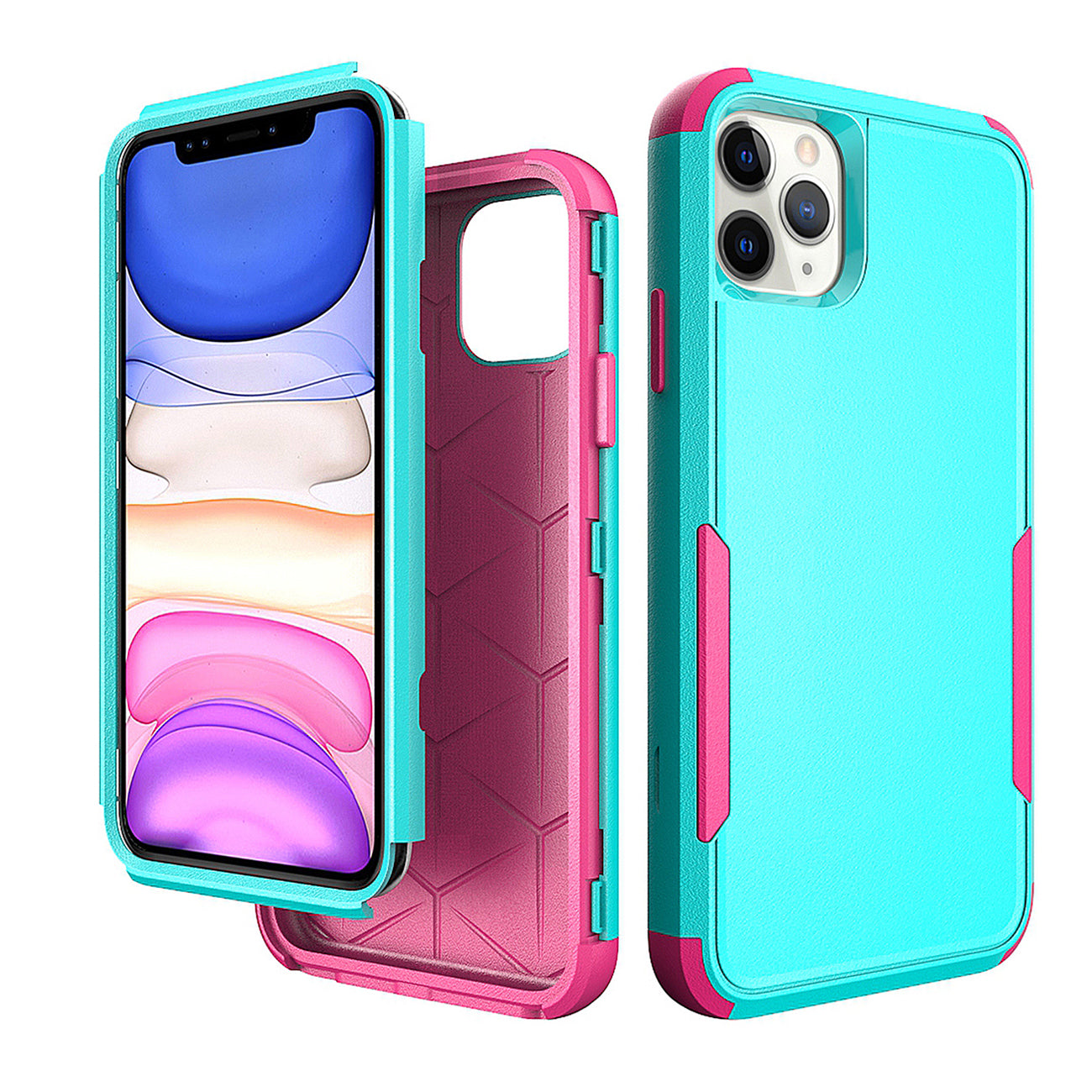 Case Hybrid Rugged Armor Heavy Duty Defender 3 in 1 Apple iPhone 11 Pro Green Color