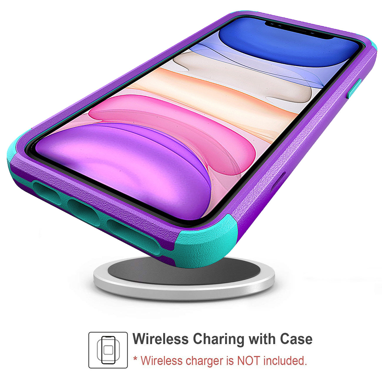 3in1 Hybrid Heavy Duty Defender Rugged Armor Case For APPLE IPHONE 11 PRO In Purple
