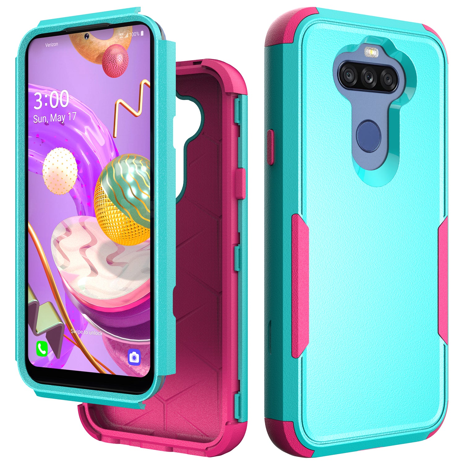 Case Hybrid Protective Heavy Duty Defender Rugged Armor Military Grade 3 in 1 LG Stylo 5 Green Color