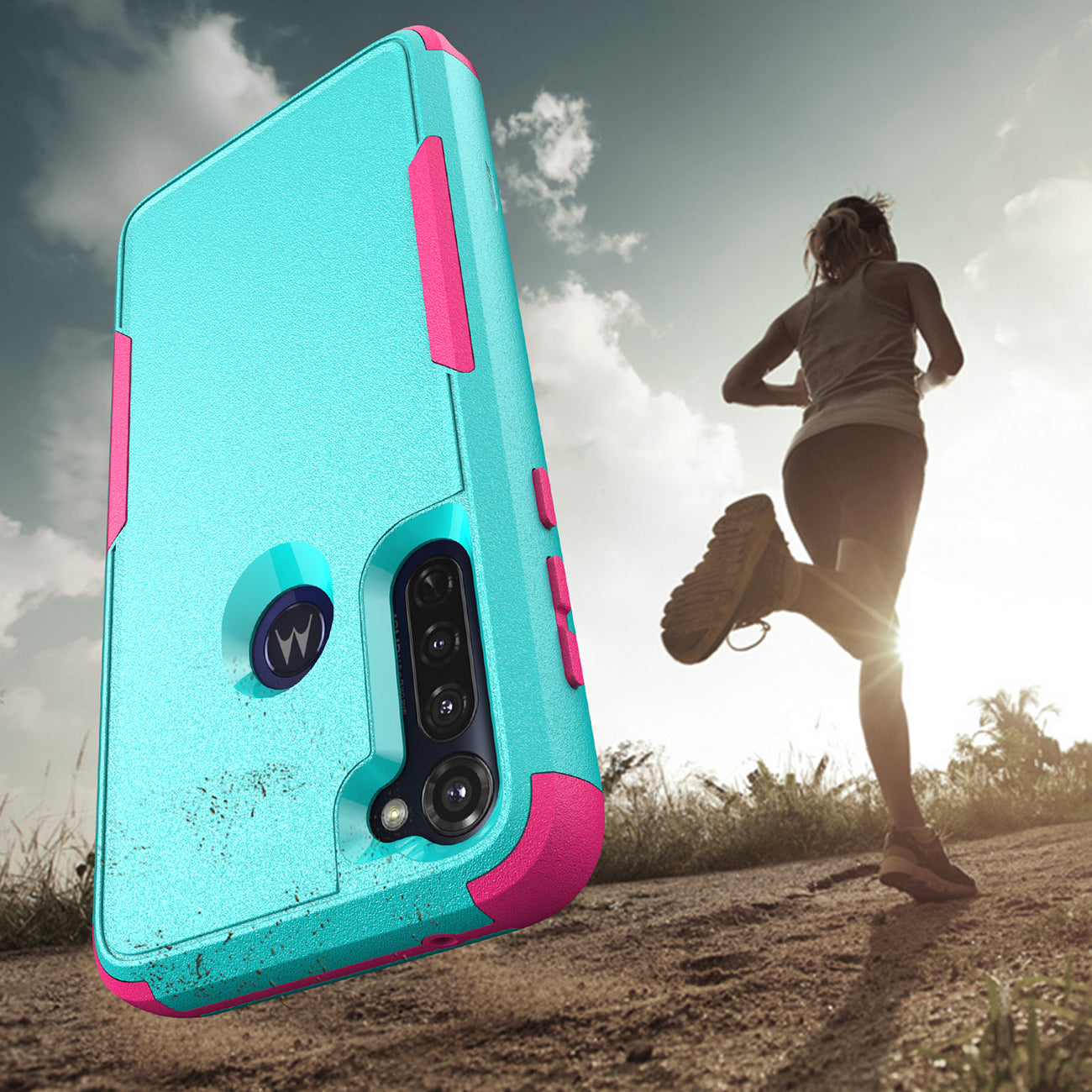 Case Hybrid 3 In 1 Heavy Duty Defender Rugged Armor Military Grade Motorola G Stylus 2020 Green Color