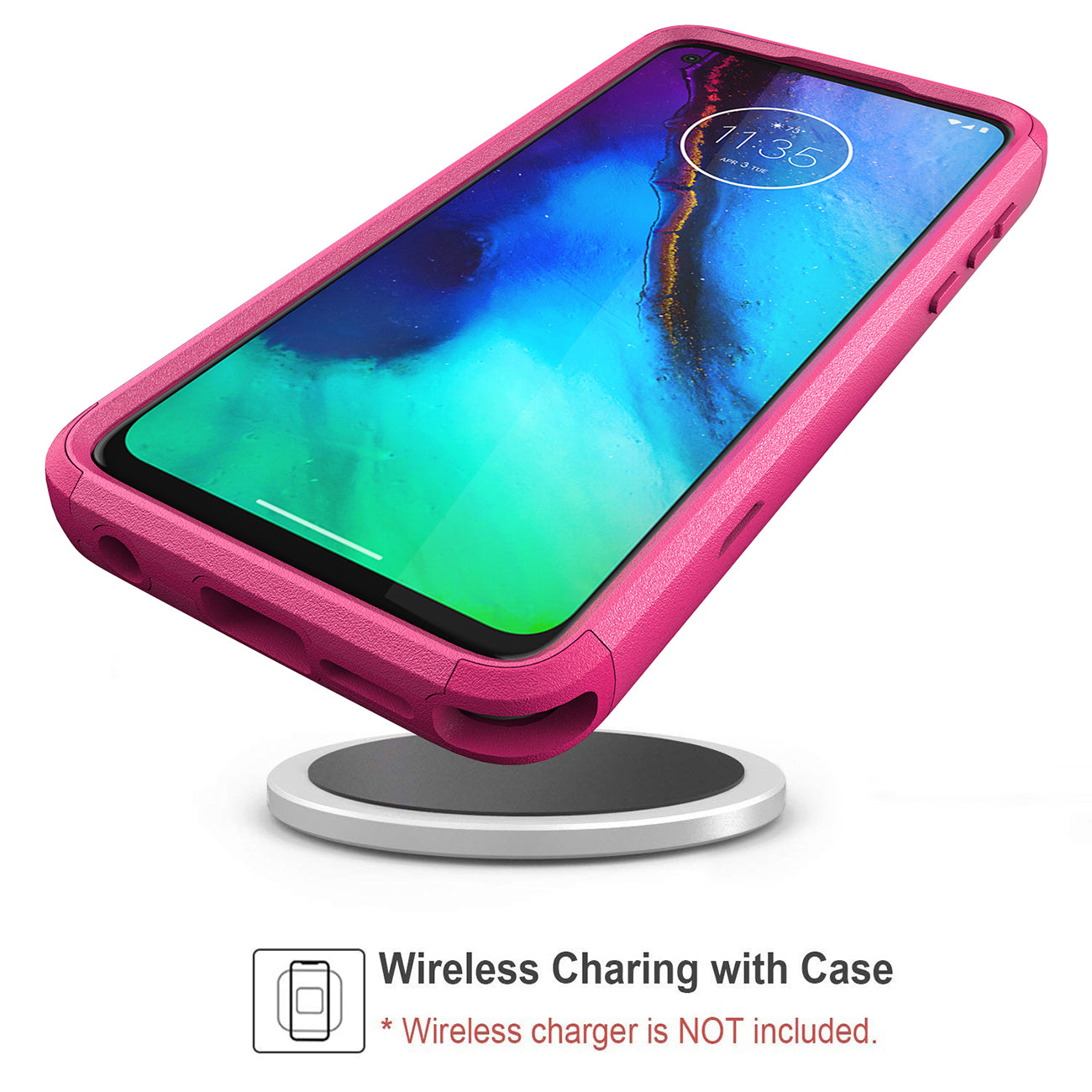 Case Hybrid 3 In 1 Heavy Duty Defender Rugged Armor Military Grade Motorola G Stylus 2020 Hot Pink Color