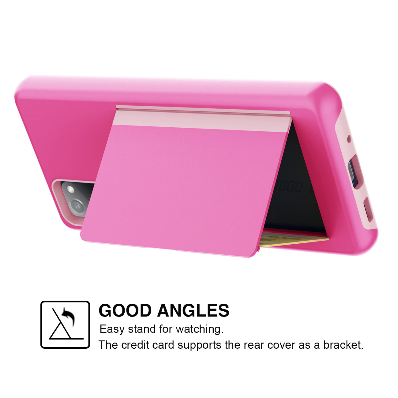 Phone Case Hybrid TPU PC 2-in-1 Flip Card Holder Samsung Galaxy S20 Fan Edition Pink Color