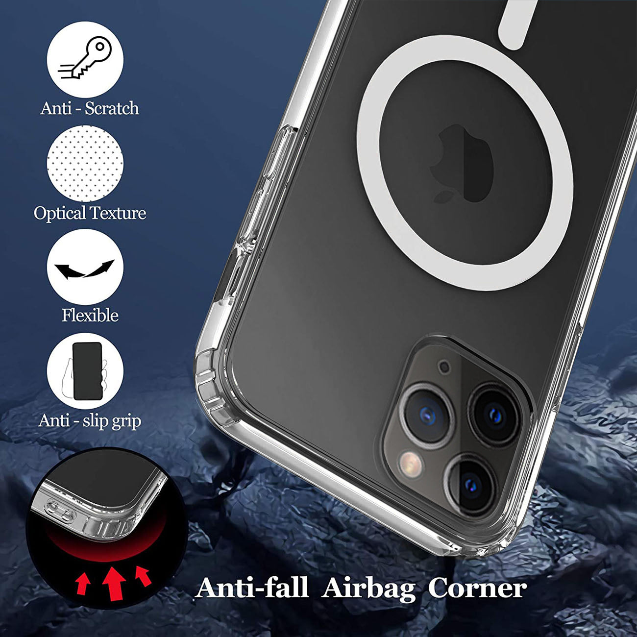 Reiko Magnetic Wireless Charging TPU Bumper Case For iPhone 11 Pro In Clear