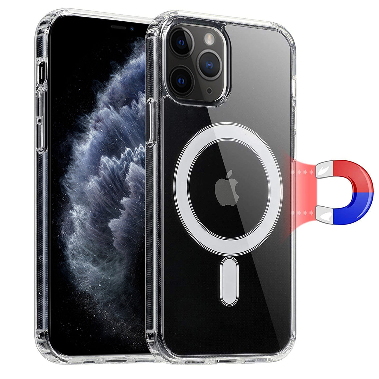 Magnetic Wireless Charging TPU Bumper Case For iPhone 11 Pro Max In Clear
