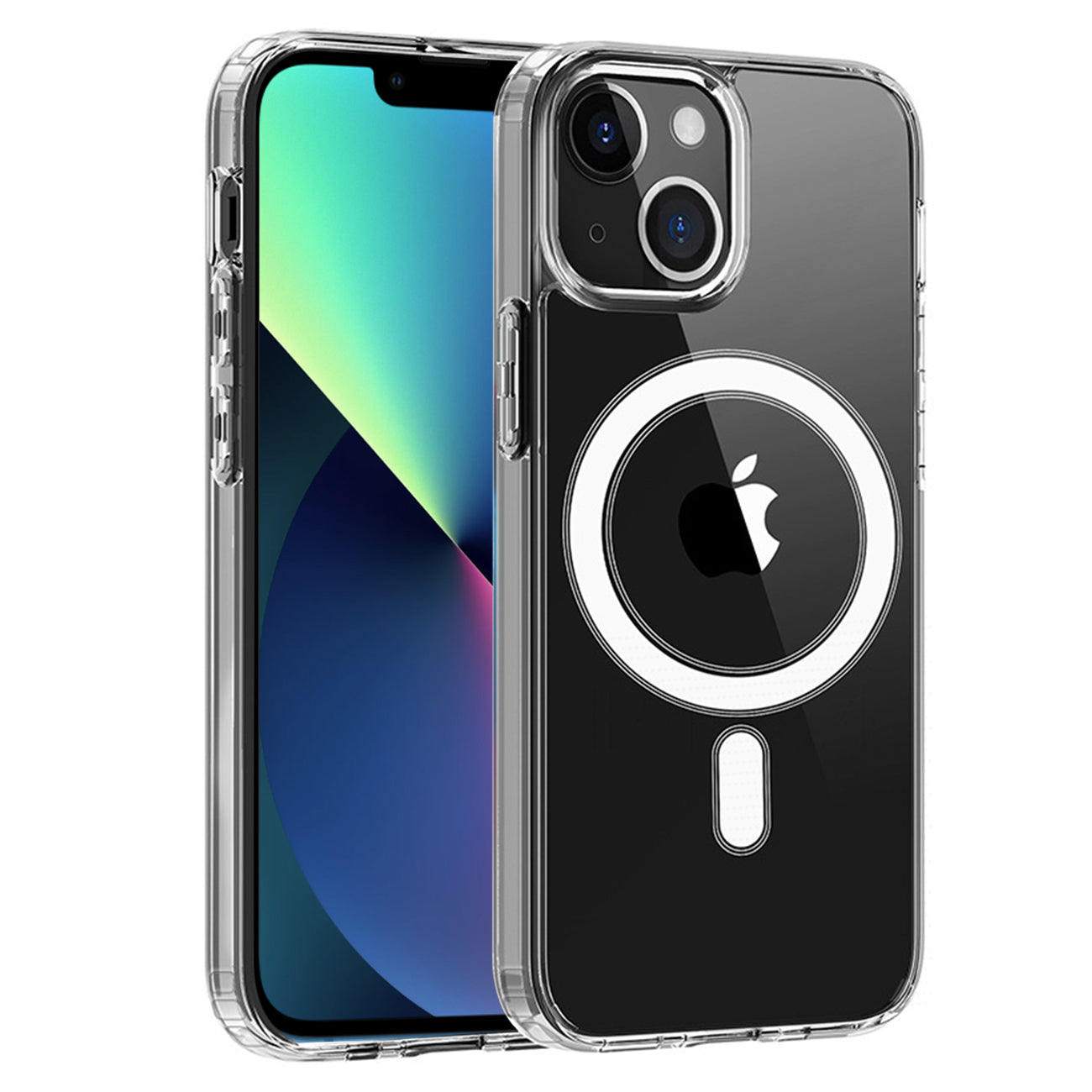 Reiko Magnetic Wireless Charging TPU Bumper Case For iPhone 13 Mini In Clear