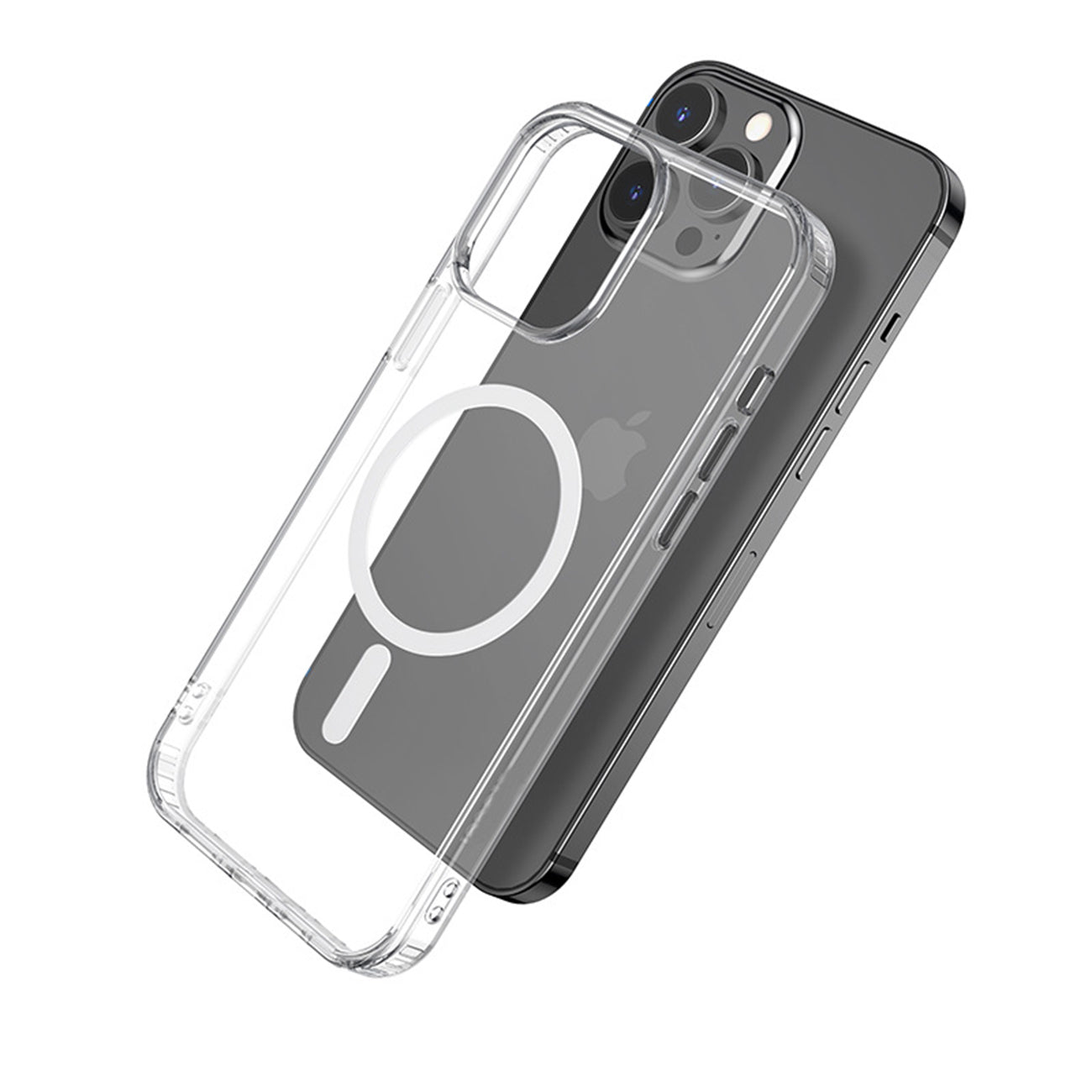Magnetic Wireless Charging TPU Bumper Case For iPhone 13 Pro Max In Clear