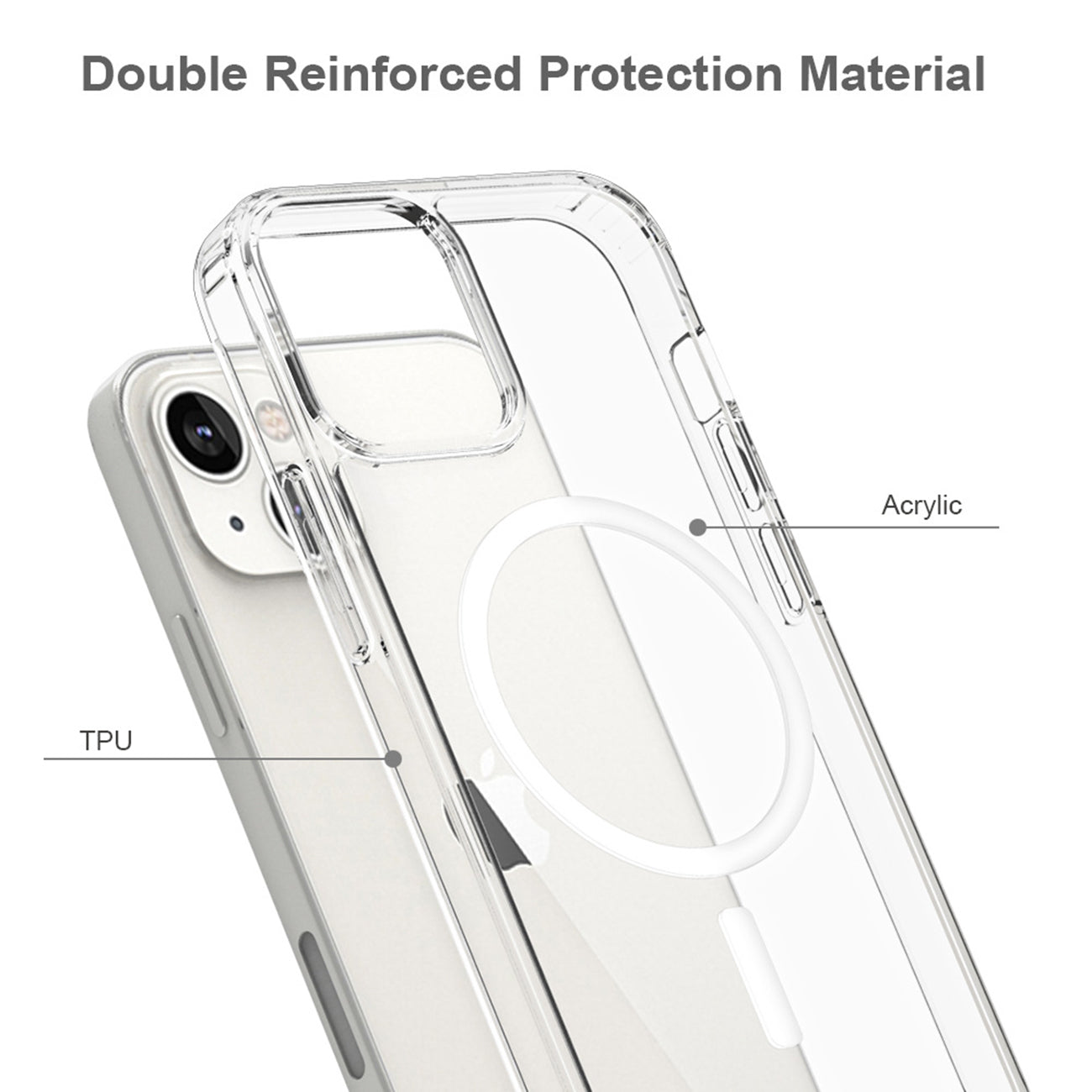 Reiko Magnetic Wireless Charging TPU Bumper Case For iPhone 14 In Clear