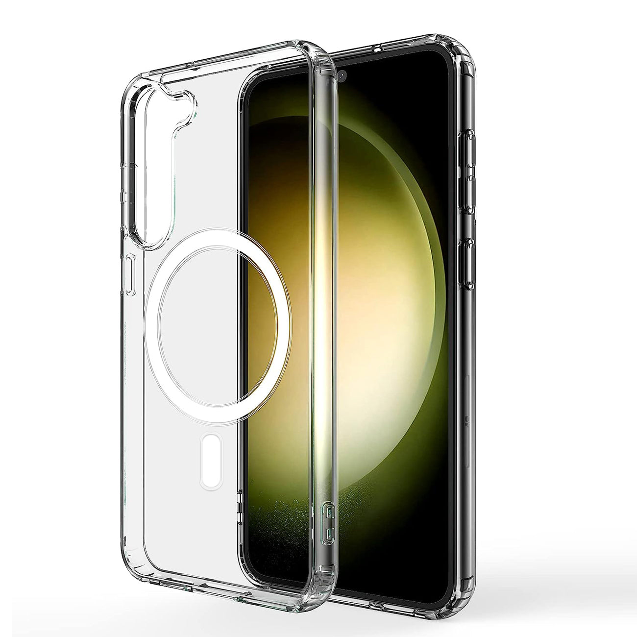 Magnetic Wireless Charging TPU Bumper Case For Samsung S 23 In Clear