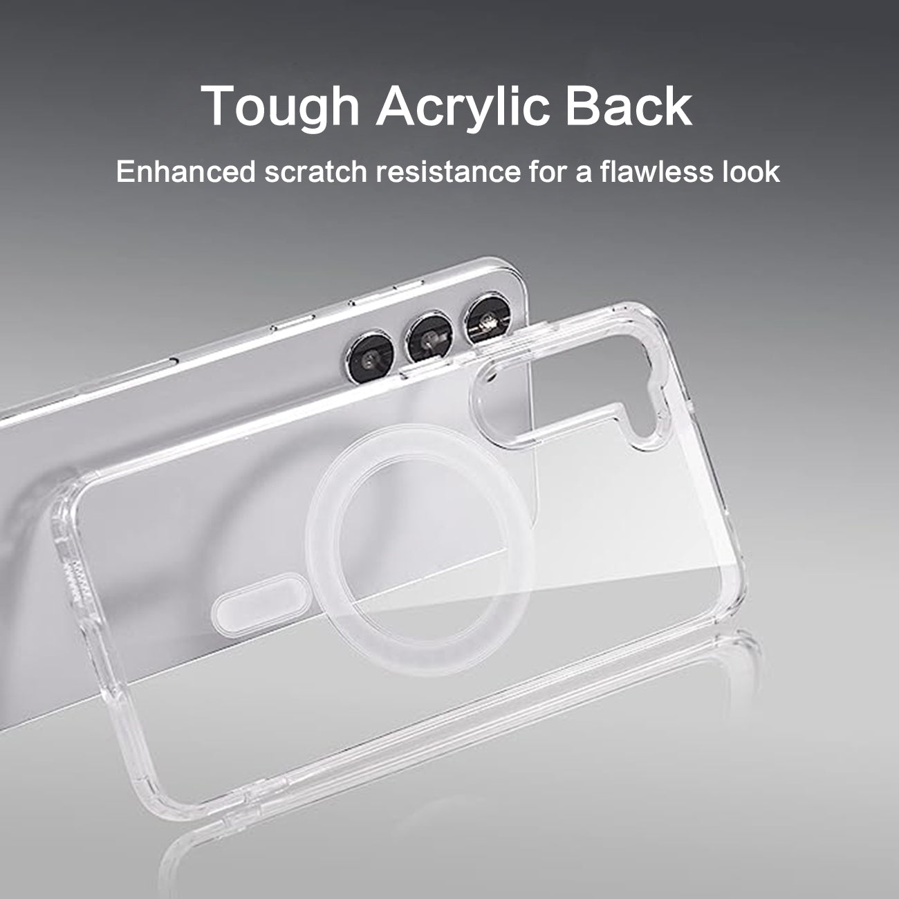 Magnetic Wireless Charging TPU Bumper Case For Samsung S 23 Plus In Clear