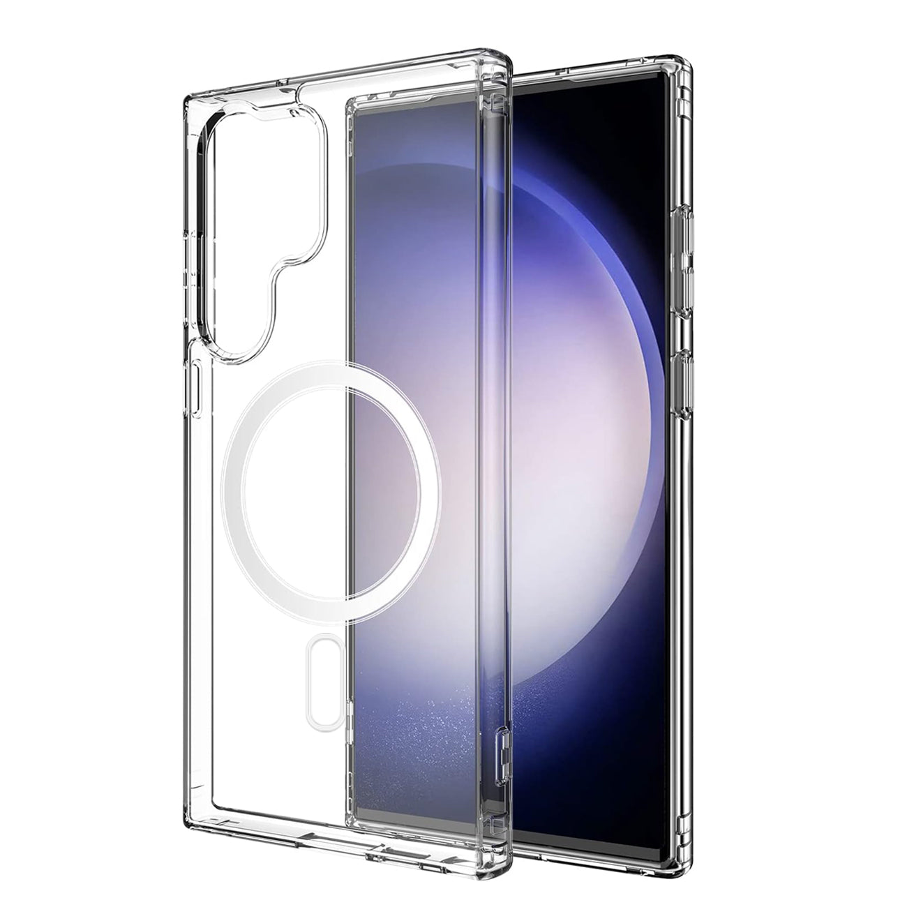 Magnetic Wireless Charging TPU Bumper Case For Samsung S 23 Ultra In Clear