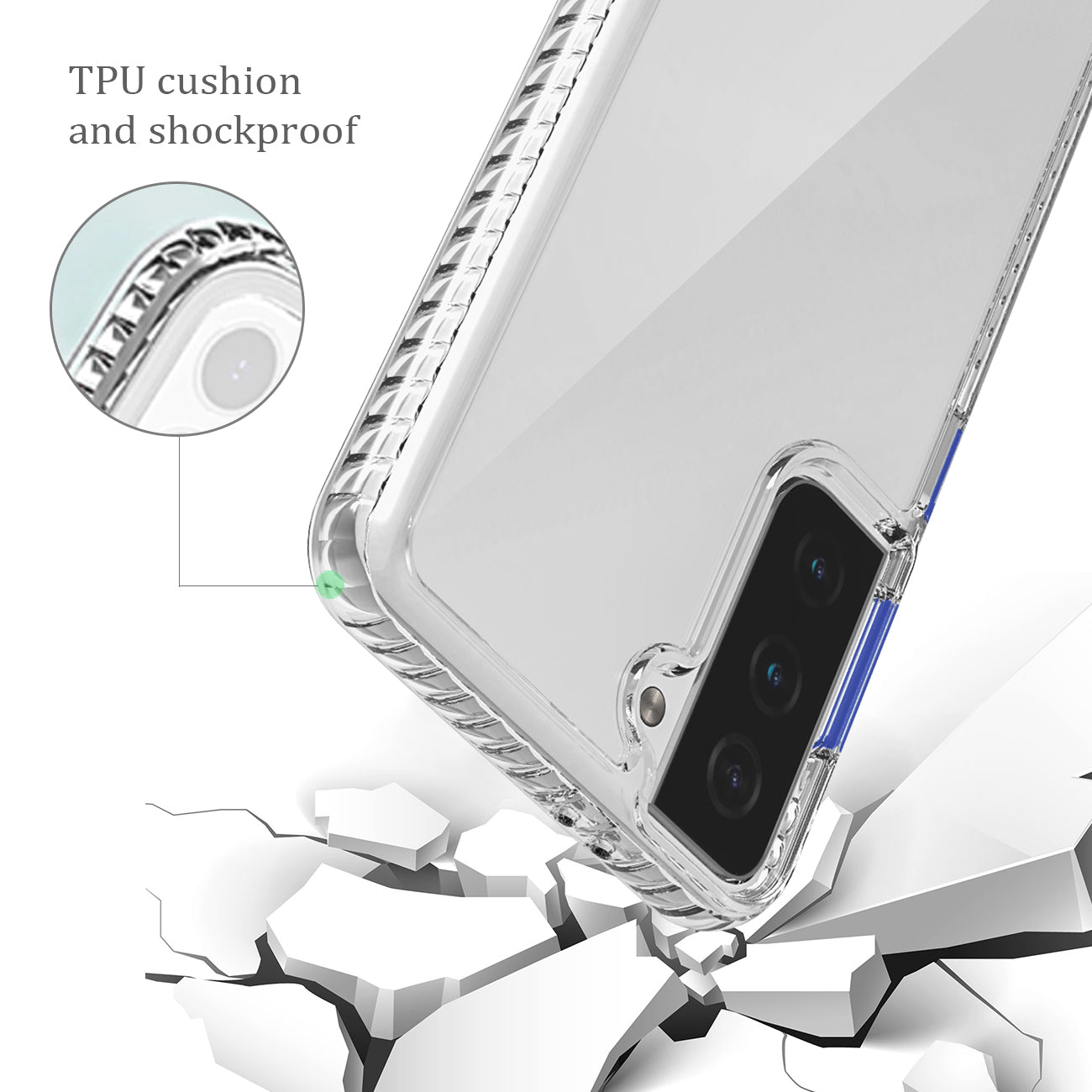 Case Bumper TPU Shockproof With Embedded Coil Samsung Galaxy S21/ S30 Plus Golden Navy Color