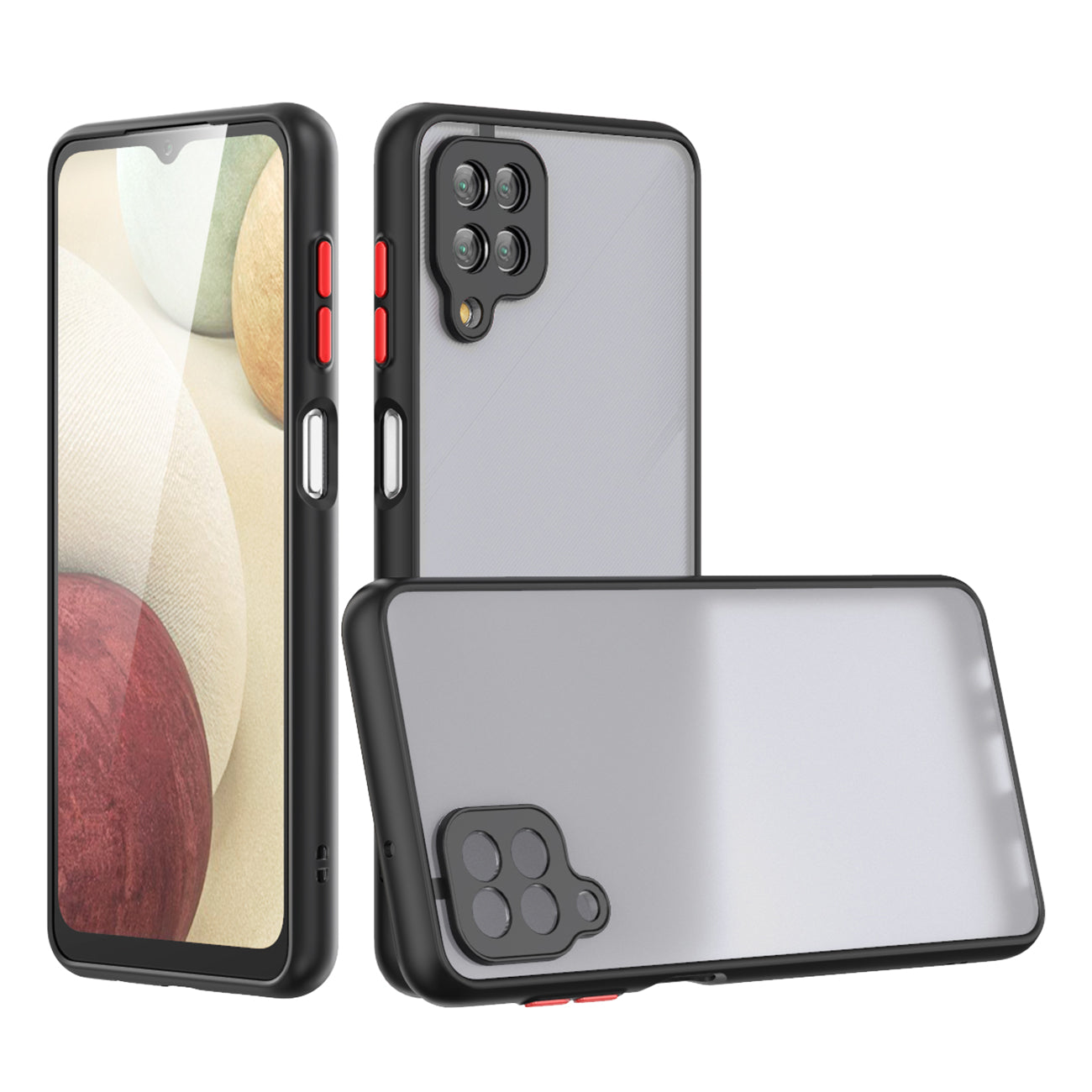Case Camera Protection Translucent Samsung Galaxy A12 5G Black Color