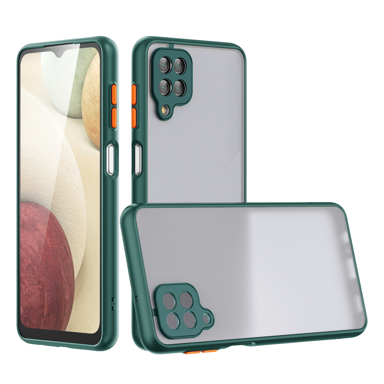 Case Camera Protection Translucent Samsung Galaxy A12 5G Dark Green Color