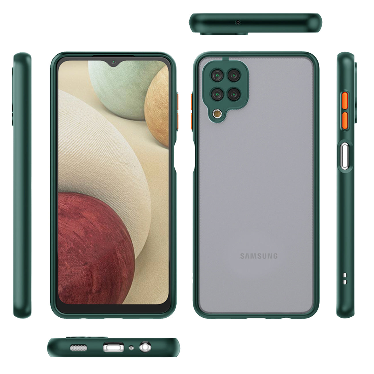 Case Camera Protection Translucent Samsung Galaxy A12 5G Dark Green Color
