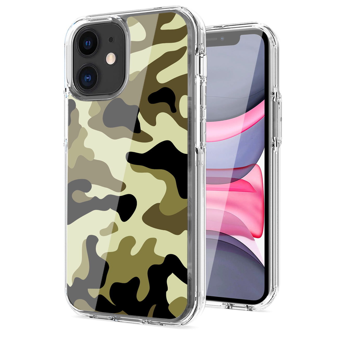 Camouflage Dual Layer Hybrid Hard & Soft TPU Rubber Case for IPH 11 In Green
