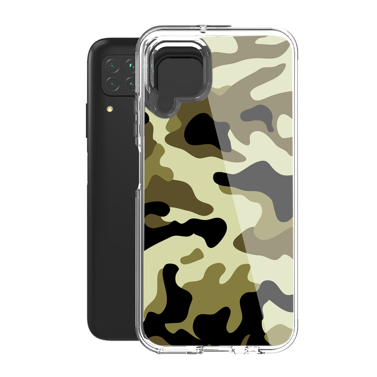 Camouflage Dual Layer Hybrid Hard & Soft TPU Rubber Case for SAMS GALAXY A12 5G In Green