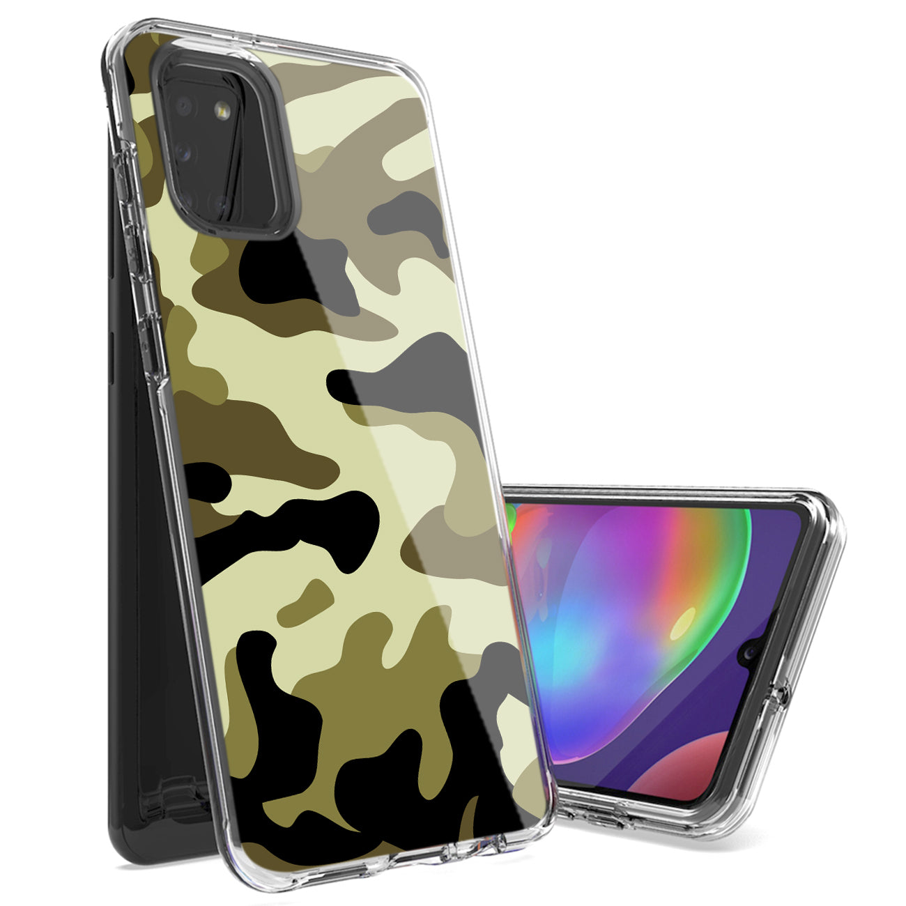 Camouflage Dual Layer Hybrid Hard & Soft TPU Rubber Case for SAMS GALAXY A31 In Green