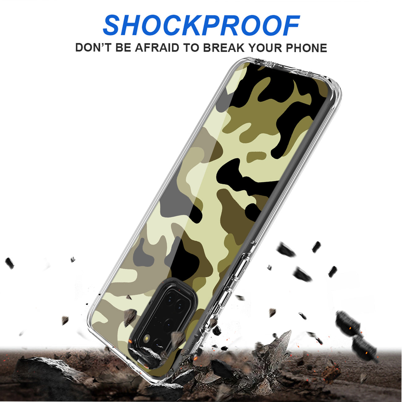 Camouflage Dual Layer Hybrid Hard & Soft TPU Rubber Case for SAMS GALAXY A31 In Green