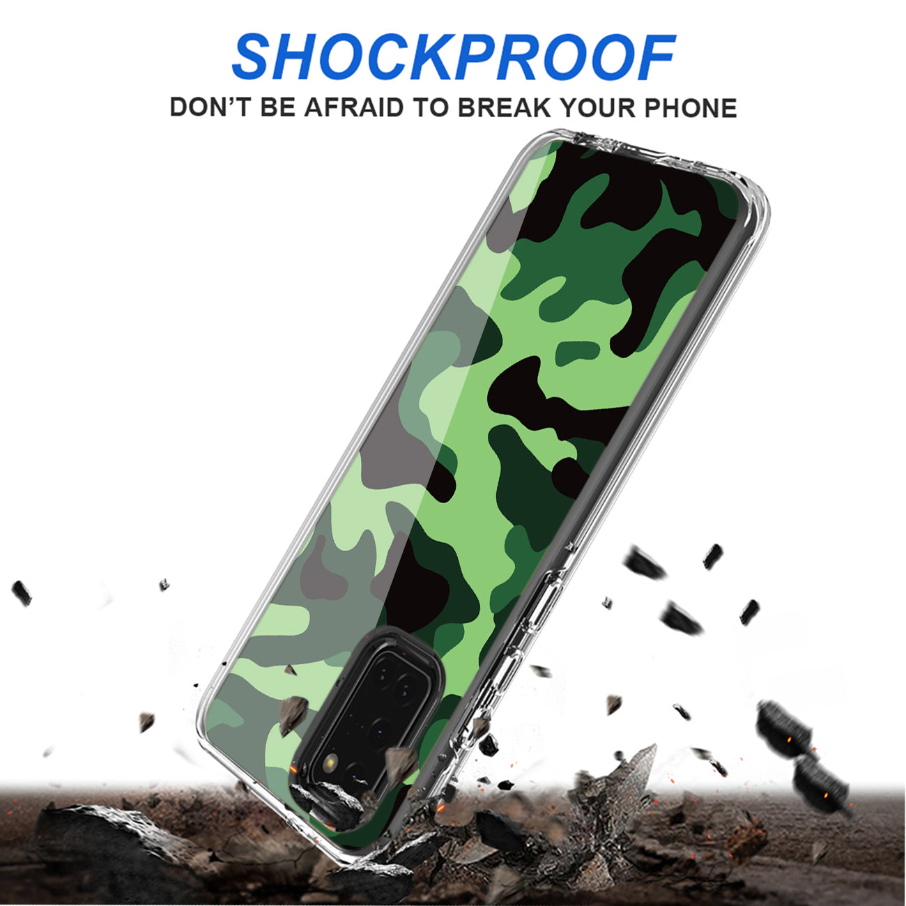 Camouflage Dual Layer Hybrid Hard & Soft TPU Rubber Case for SAMS GALAXY A31 In Mint Green