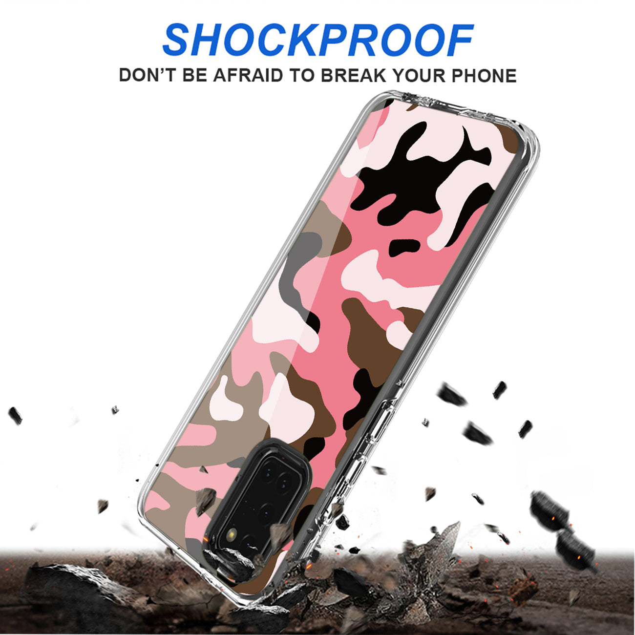 Camouflage Dual Layer Hybrid Hard & Soft TPU Rubber Case for SAMS GALAXY A31 In Pink