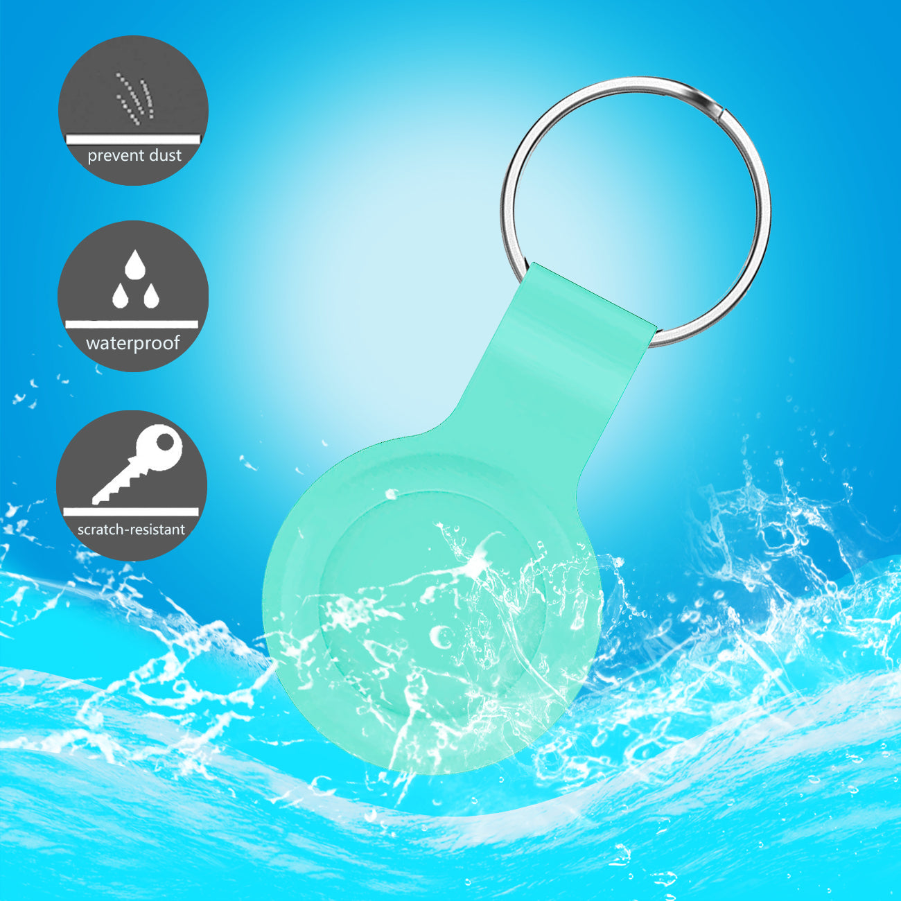 Reiko Silicone Protective Case for Apple AirTag In Green