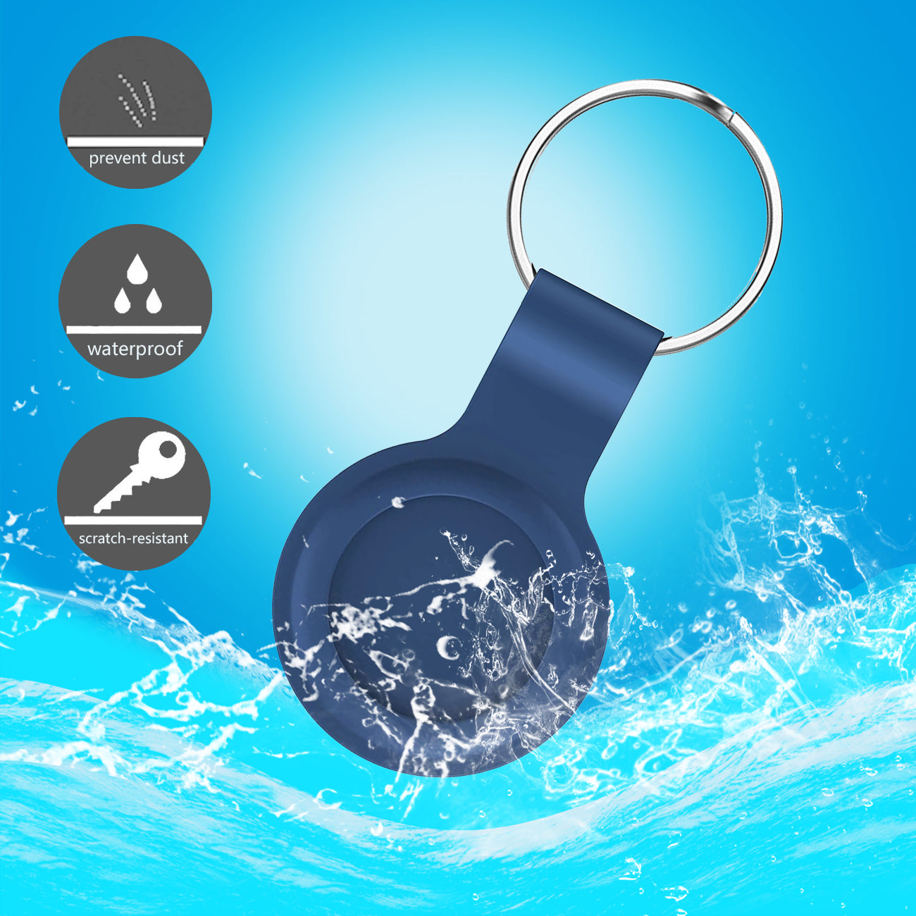 Reiko Silicone Protective Case for Apple AirTag In Navy