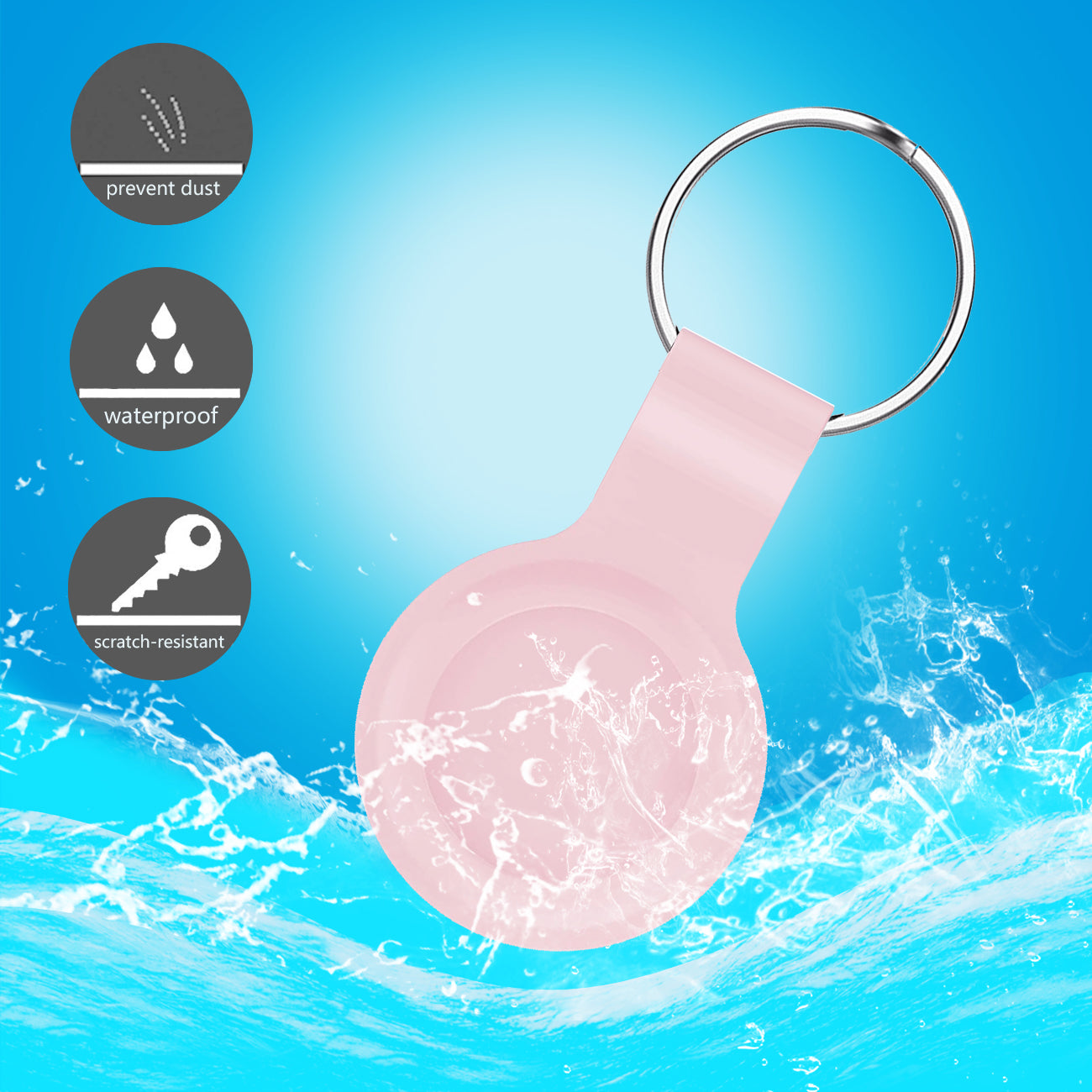 Reiko Silicone Protective Case for Apple AirTag In Pink