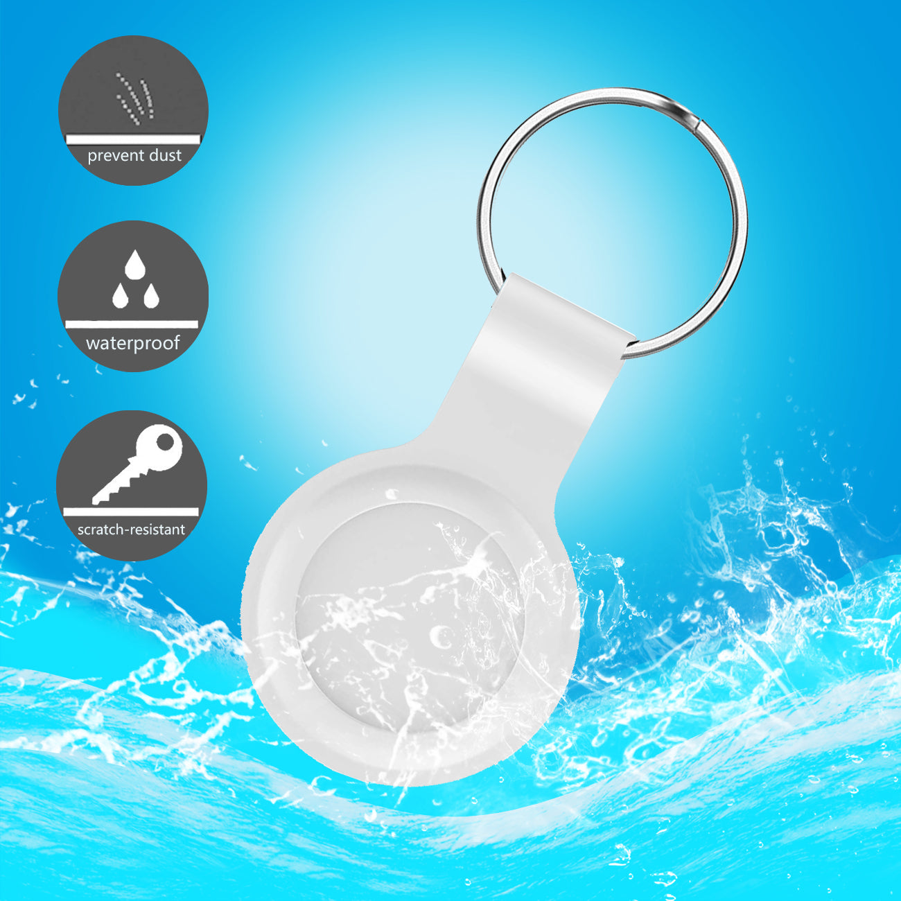 Reiko Silicone Protective Case for Apple AirTag In White