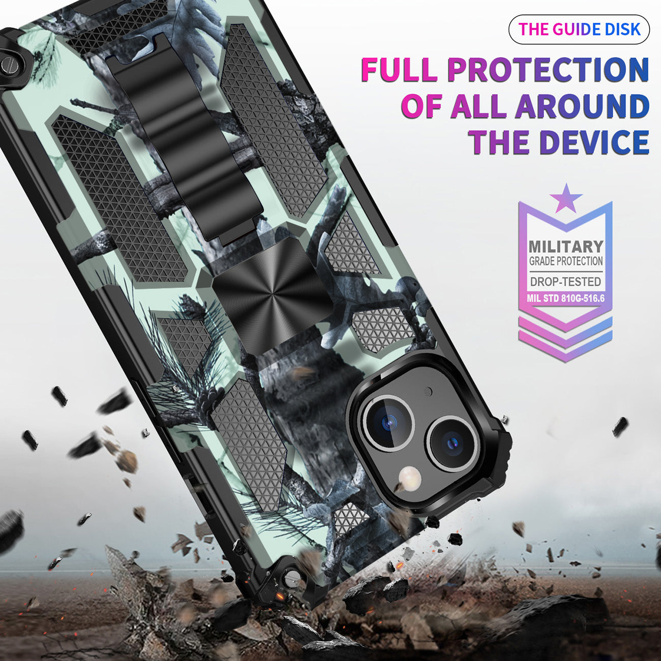 Case TPU With Built-In Kickstand Magnetic Mount Tree Leaf Patterns Apple iPhone 13