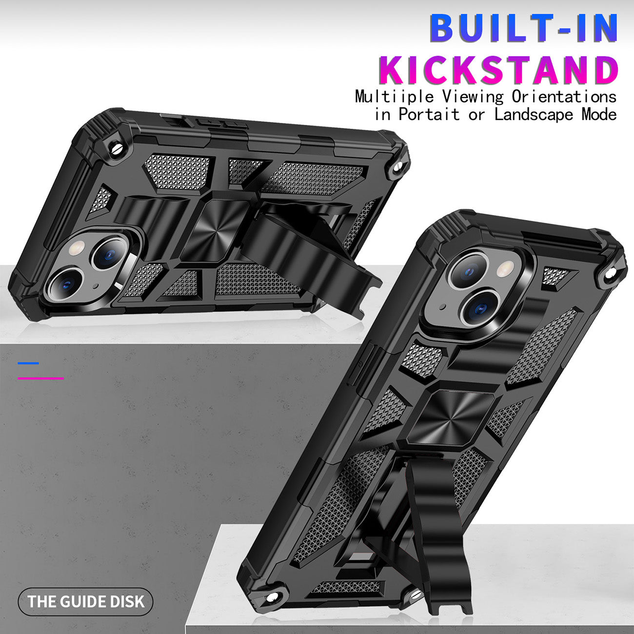 Case TPU With Built-in Kickstand Magnetic Mount Apple iPhone 13 Black Color
