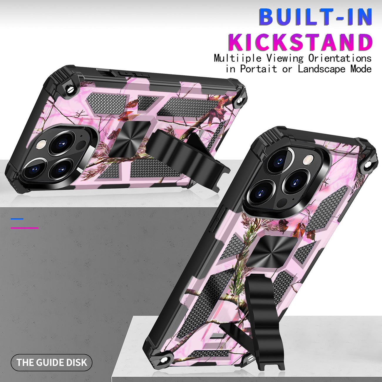Case TPU Built-In Kickstand With Magnetic Mount Tree Leaf Patterns Apple iPhone 13 Pro Max
