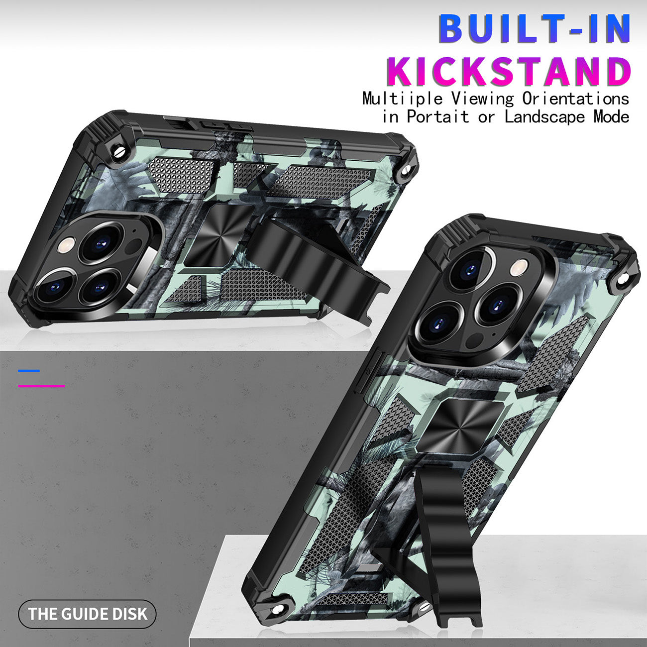Case TPU Built-In Kickstand With Magnetic Mount Tree Leaf Patterns Apple iPhone 13 Pro Max