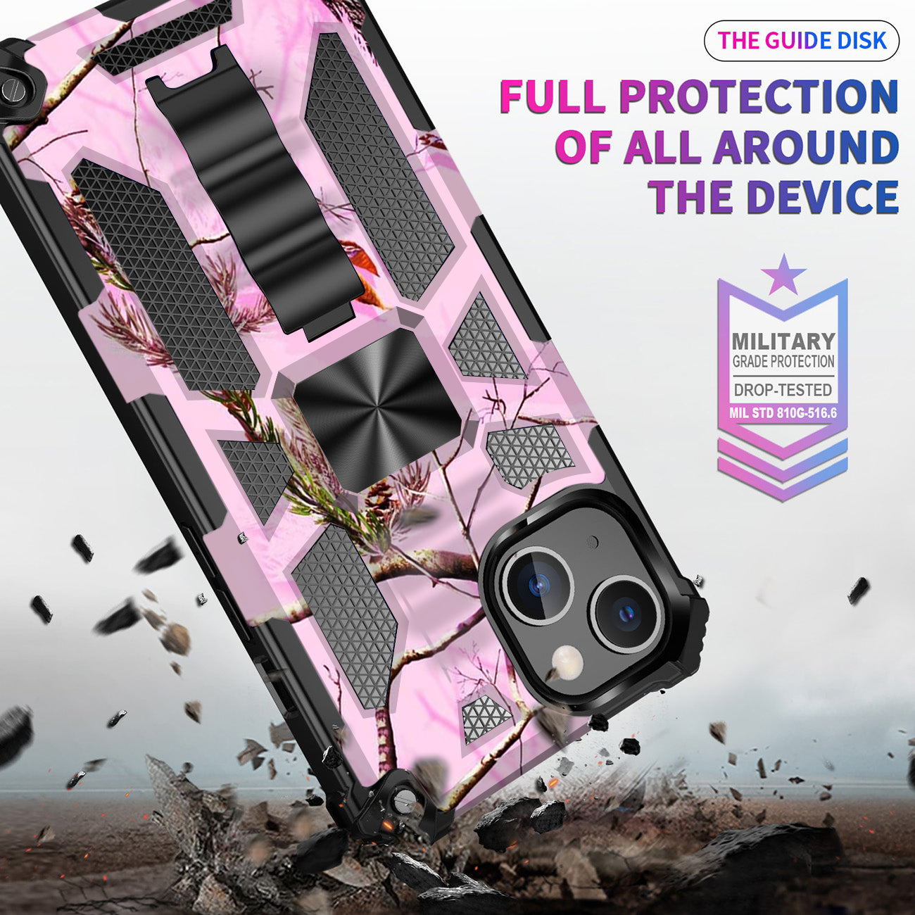 Case TPU With Built-In Kickstand Magnetic Mount Tree Leaf Patterns Apple iPhone 13 Mini