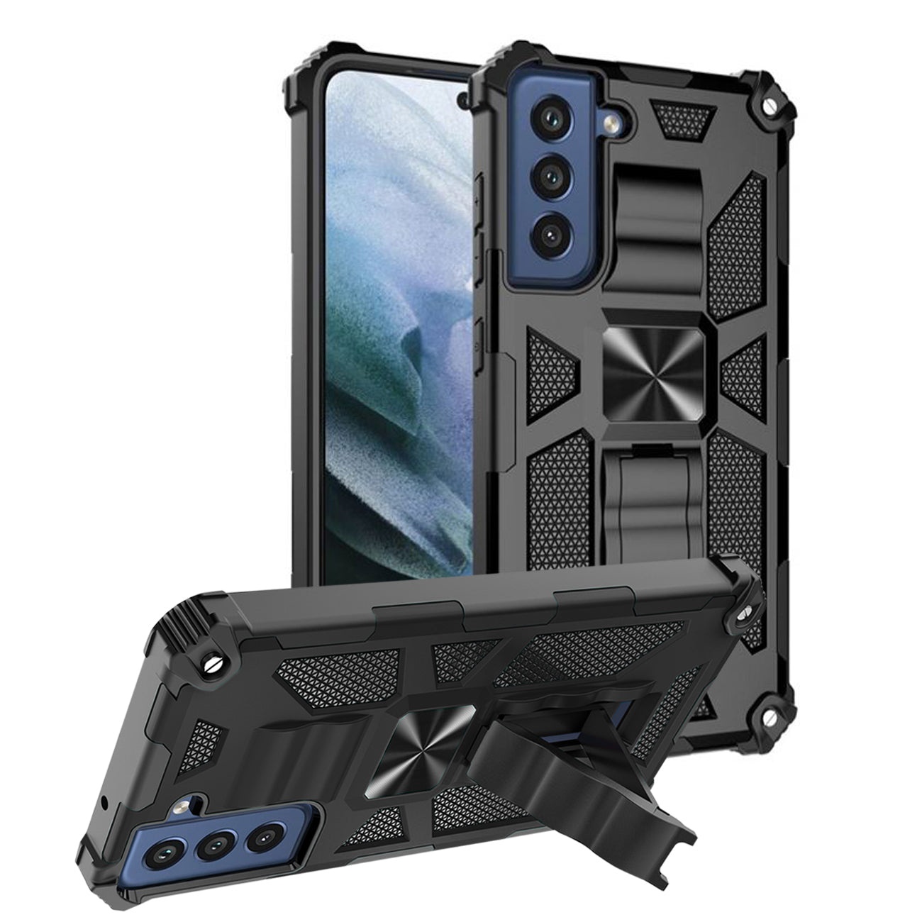 Built-in Kickstand TPU Case with Magnetic Mount for SAMSUNG GALAXY S22 in Black