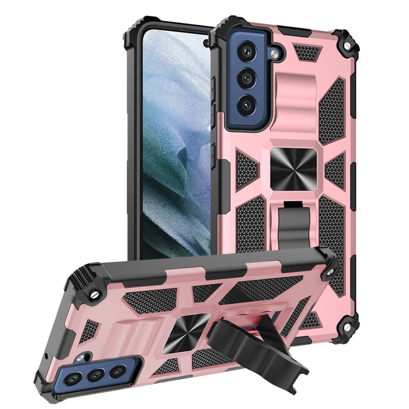 Built-in Kickstand TPU Case with Magnetic Mount for SAMSUNG GALAXY S22 in Rose Gold