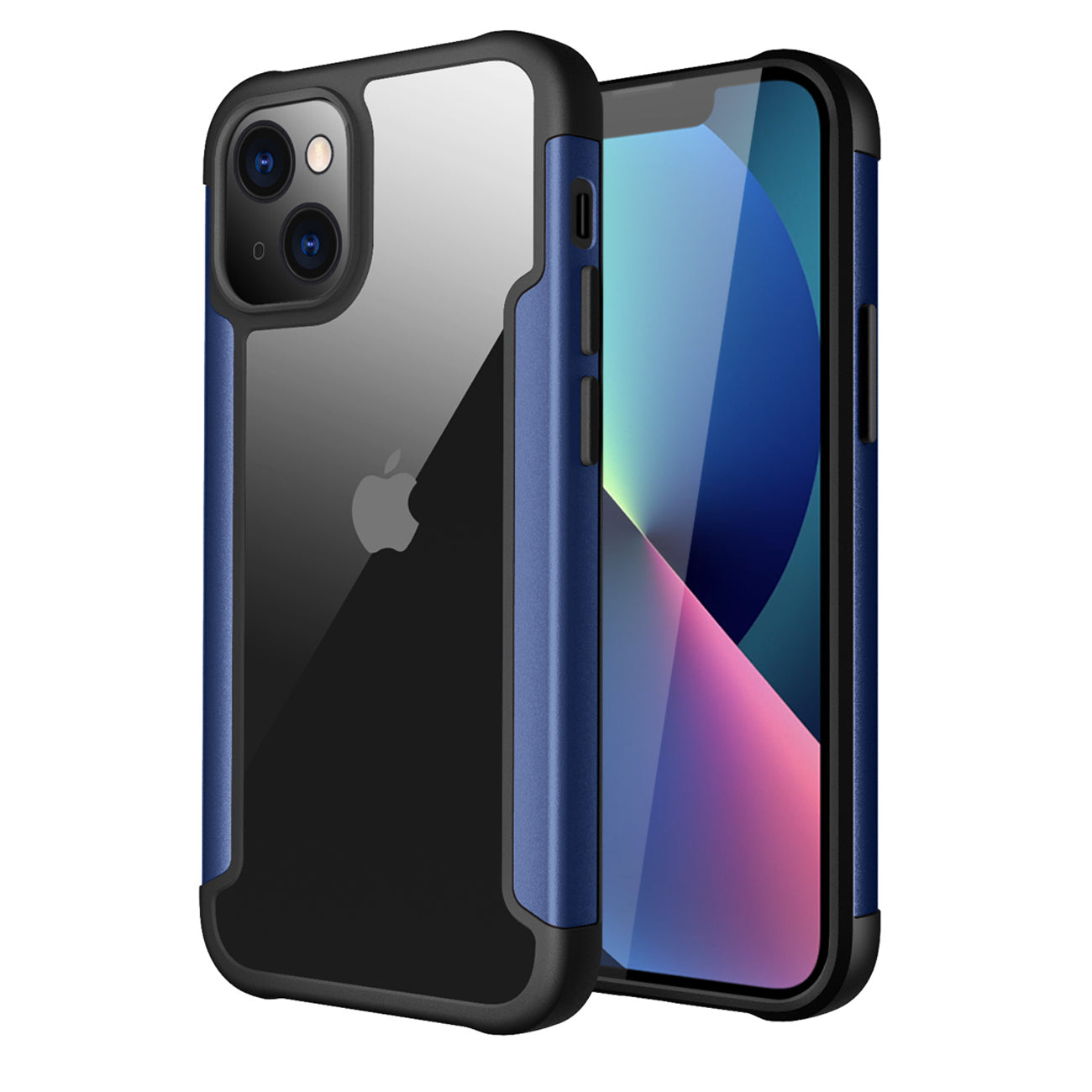 Case Metal Bumper PC TPU High Quality Clean For iPhone 13 Blue Color